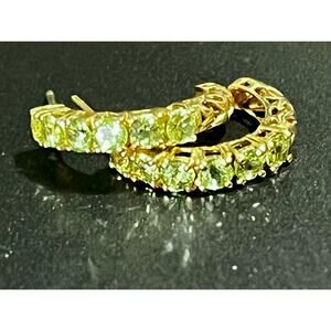 10K Gold Natural Peridot Hoop Earrings – Pakistan Peridot,  Hoops